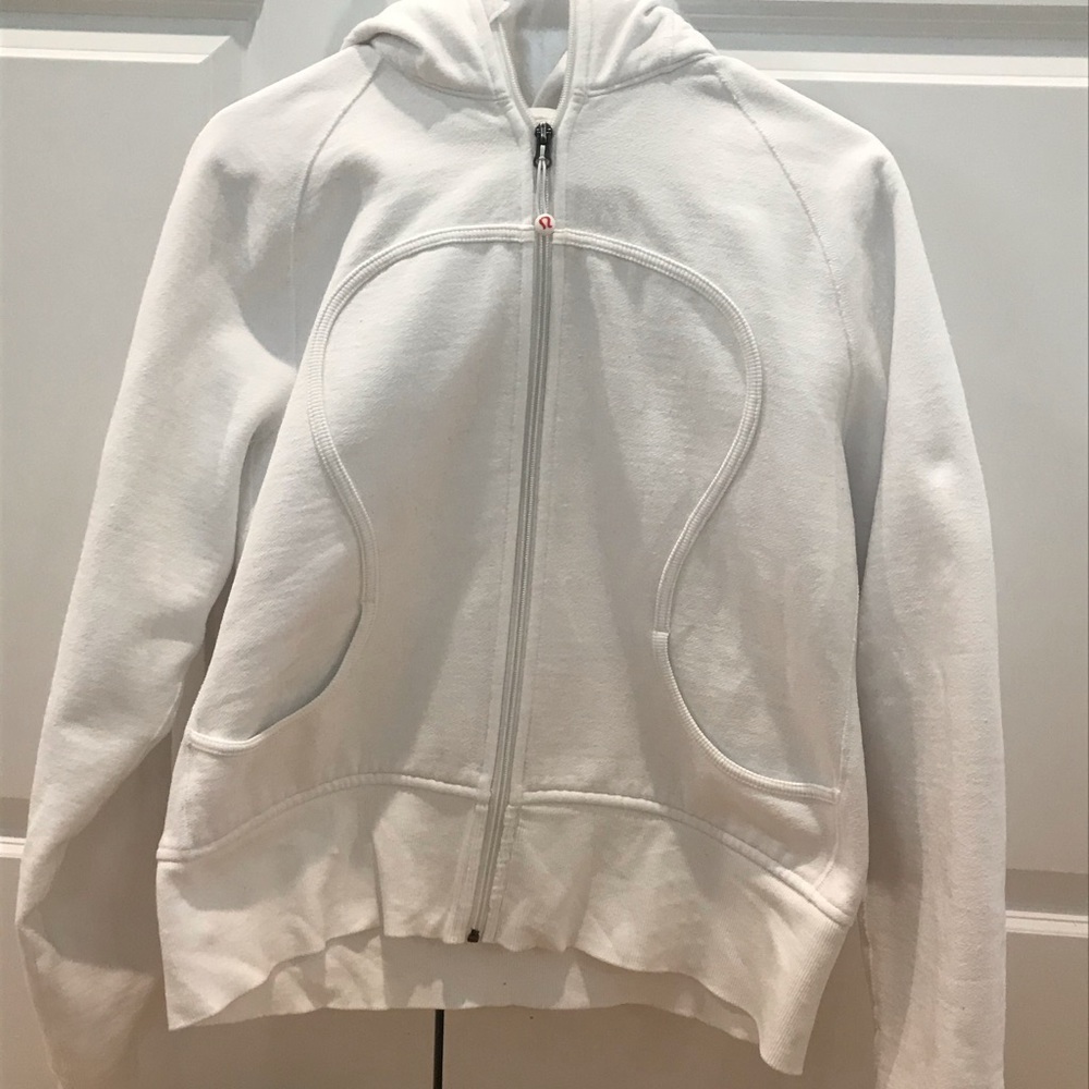 Size 12 White Lululemon Scuba Sweatshirt.